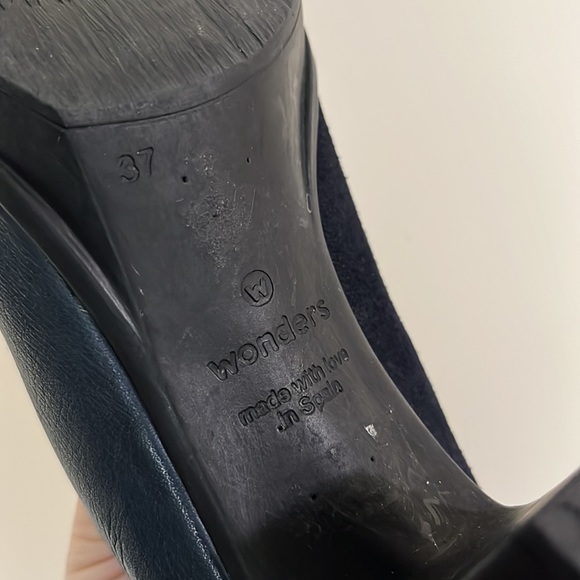 Wonders Leather Suede Mixed Material Heels | Made in Spain - Picture 9 of 16